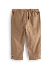 Tan Brown Linen Blend Pull-On Trousers (3mths-7yrs) - Image 6 of 7