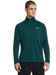 Under Armour Teal Blue Tech Quarter Zip Fleece - Image 1 of 4