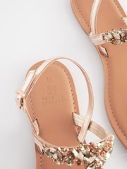 Gold Forever Comfort® Standard/Wide Fit Jewel Toe Leather Post Sandals - Image 5 of 5