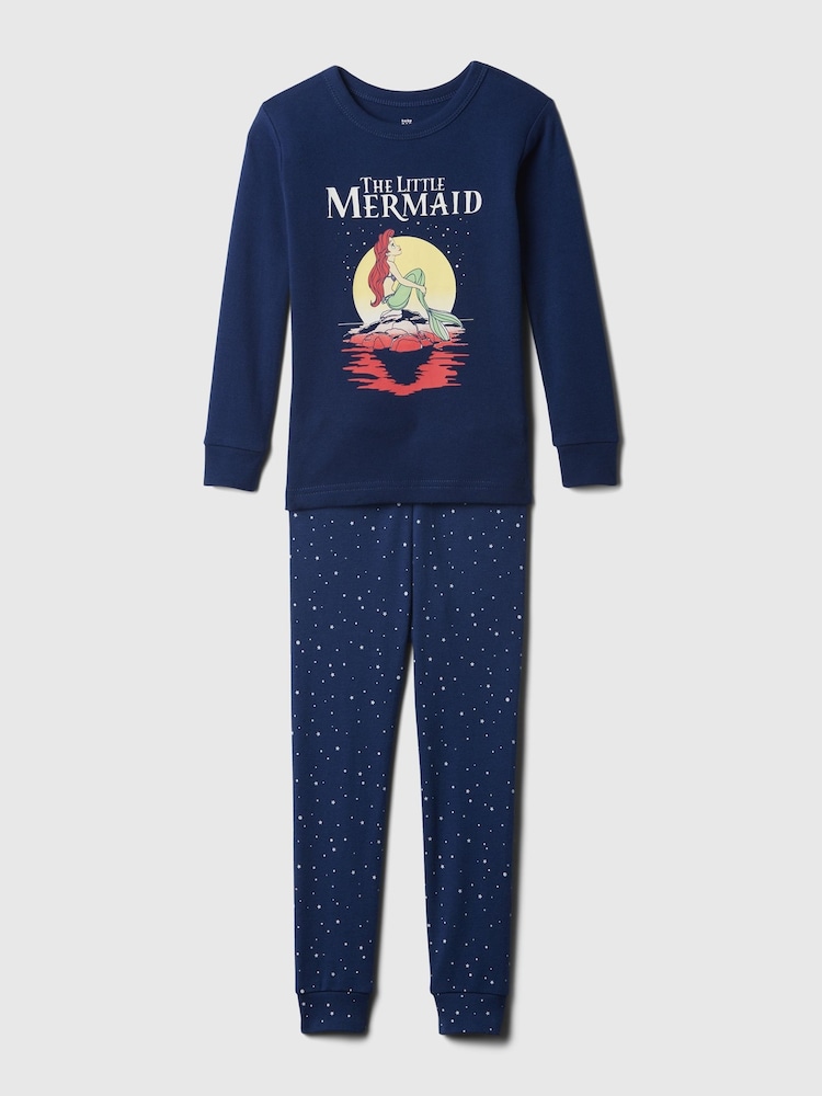 Gap Navy Blue Disney Little Mermaid Organic Cotton Long Sleeve Pyjama Set (12mths-5yrs) - Image 1 of 2