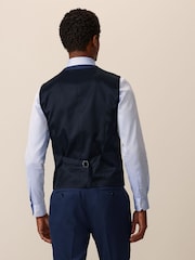 Bright Blue Textured Suit Waistcoat - Image 2 of 9