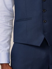Bright Blue Textured Suit Waistcoat - Image 4 of 9