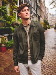 Dark Green Faux Suede Shacket - Image 1 of 7