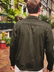 Dark Green Faux Suede Shacket - Image 3 of 7