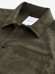 Dark Green Faux Suede Shacket - Image 6 of 7