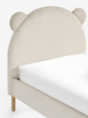 Casual Boucle Natural Oyster Bertie Bear Kids Standard Upholstered Bed Frame - Image 10 of 13