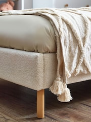 Casual Boucle Natural Oyster Bertie Bear Kids Standard Upholstered Bed Frame - Image 4 of 13