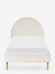 Casual Boucle Natural Oyster Bertie Bear Kids Standard Upholstered Bed Frame - Image 8 of 13