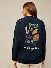 White Stuff Navy Blue Cleo Graphic Sweatshirt - Image 2 of 6