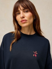 White Stuff Navy Blue Cleo Graphic Sweatshirt - Image 4 of 6
