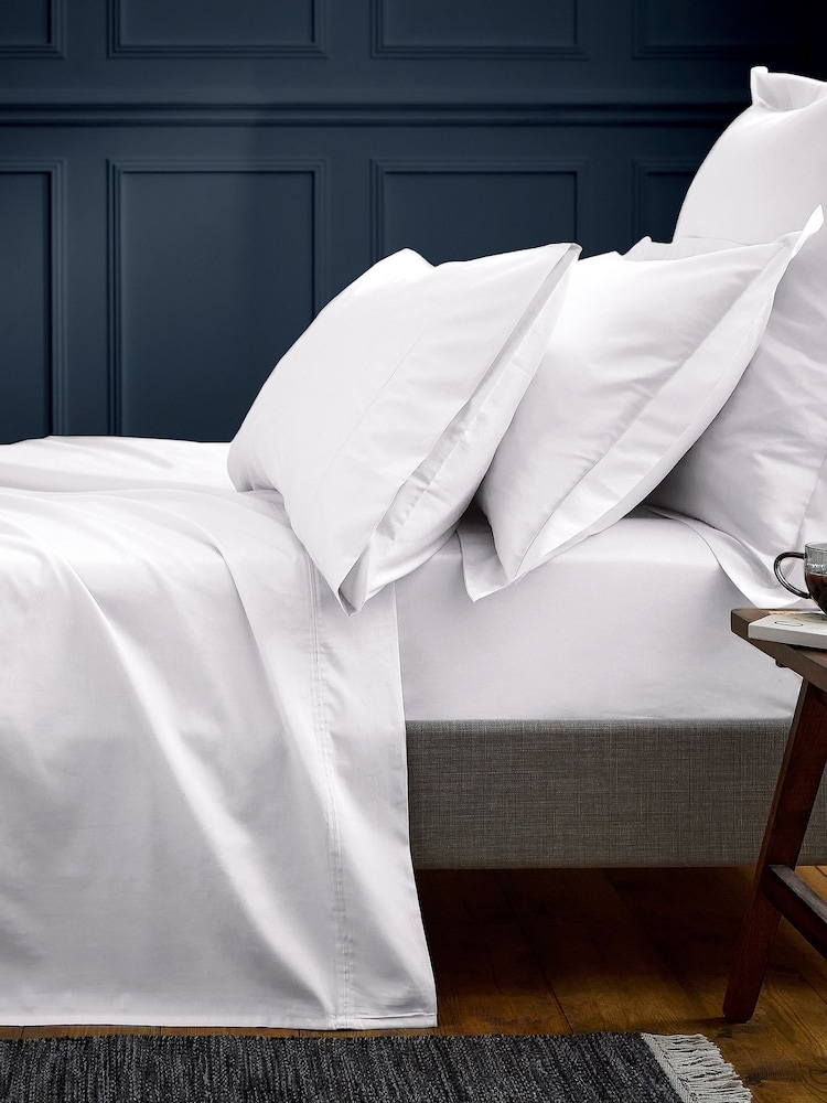 Bedeck of Belfast White Bob 600 Thread Count Egyptian Cotton Flat Sheet - Image 1 of 2