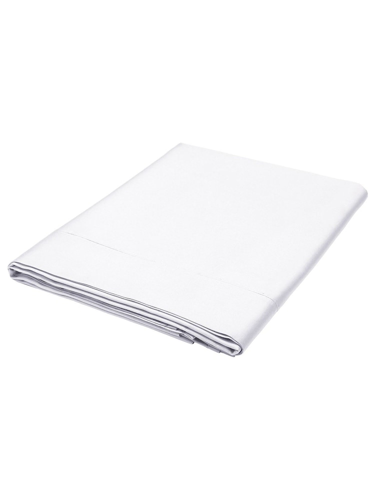 Bedeck of Belfast White Bob 600 Thread Count Egyptian Cotton Flat Sheet - Image 2 of 2