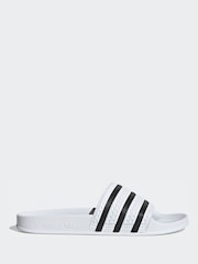 adidas Originals White Adilette Slides - Image 1 of 5