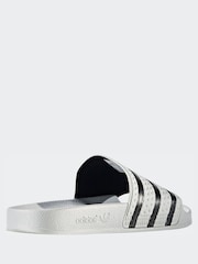 adidas Originals White Adilette Slides - Image 4 of 5