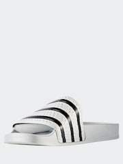 adidas Originals White Adilette Slides - Image 5 of 5