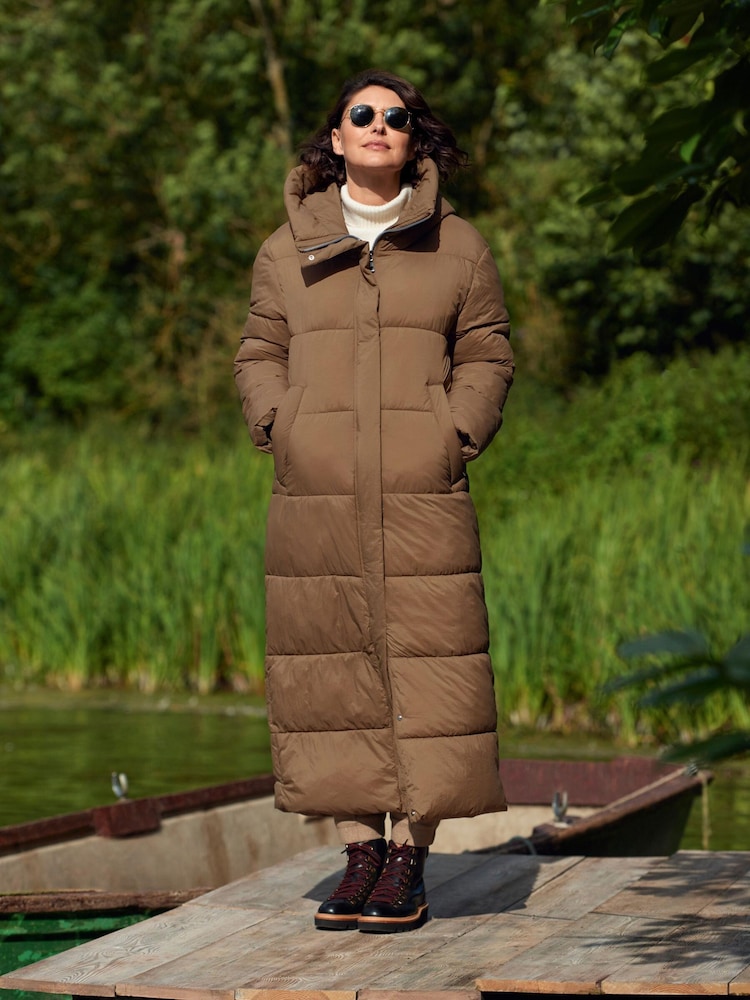 Camel - Emma Willis langer, wattierter Deckenmantel - Bild 2 von 8