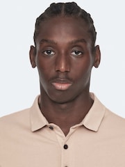 AllSaints Light Pink Reform Short Sleeve Polo Shirt - Image 3 of 8