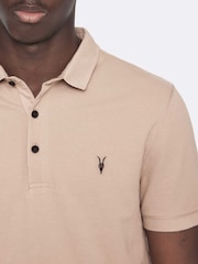 AllSaints Light Pink Reform Short Sleeve Polo Shirt - Image 4 of 8