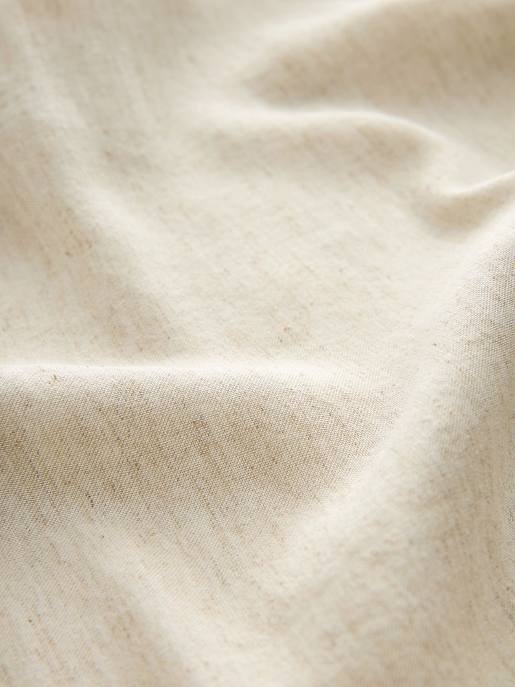 Natural Tie Waist Wide Leg Trousers with Linen - Image 6 of 6
