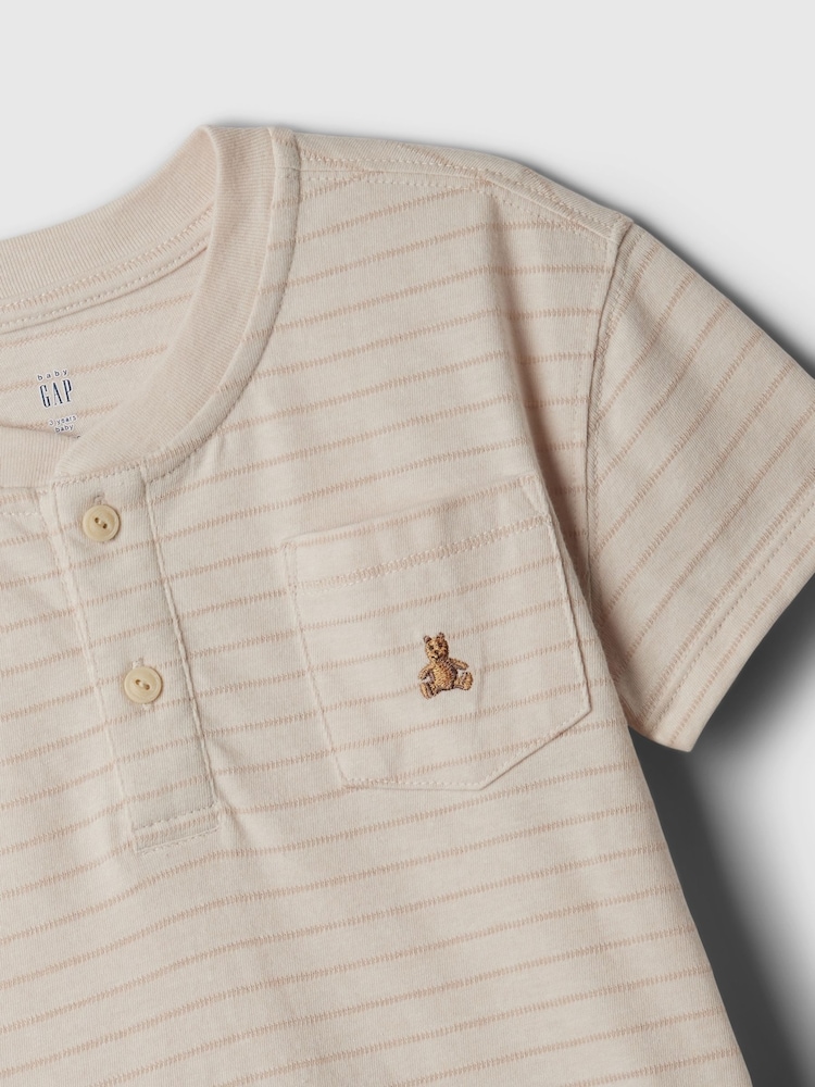 Gap Beige Brannan Bear Baby Henley T-shirt and Shorts Outfit Set (6mths-5yrs) - Image 3 of 3