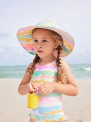 Multi Scallop Rainbow Swim Hat (3mths-10yrs) - Image 1 of 5