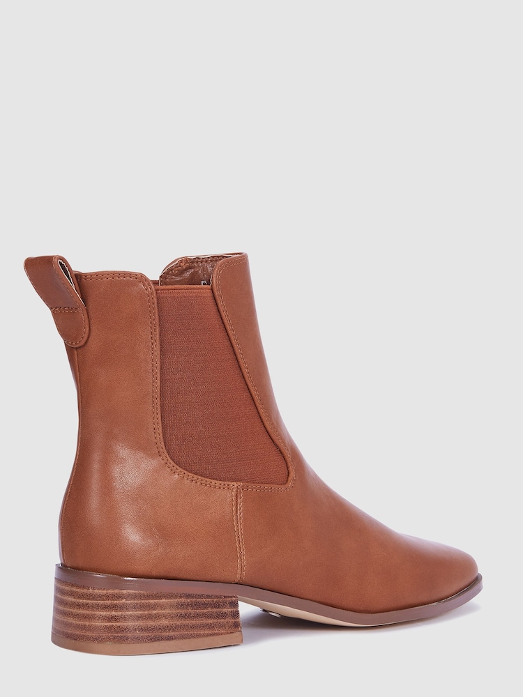 Novo Brown Wide Fit Daishiro Flat Ankle Chelsea Boots - Image 4 of 4 Novo Brown Wide Fit Daishiro Flat Ankle Chelsea Boots - Image 4 of 4