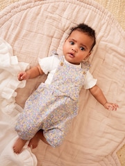 Blue Ditsy Floral Baby Dungarees And Bodysuit Set (0mths-2yrs) - Image 1 of 1