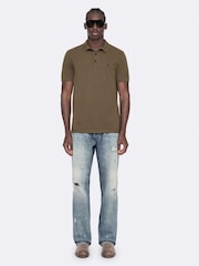 AllSaints Brown Reform Short Sleeve Polo Shirt - Image 2 of 8