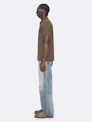 AllSaints Brown Reform Short Sleeve Polo Shirt - Image 5 of 8