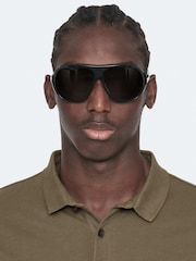 AllSaints Brown Reform Short Sleeve Polo Shirt - Image 6 of 8