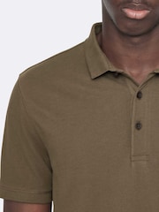AllSaints Brown Reform Short Sleeve Polo Shirt - Image 7 of 8