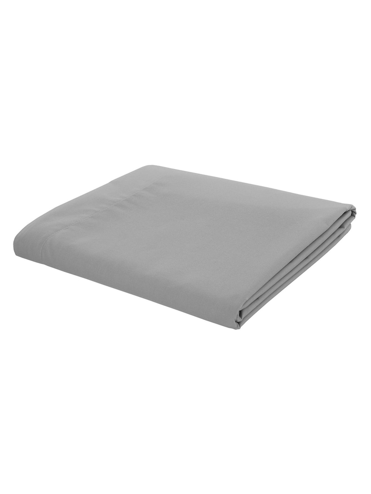 Catherine Lansfield Grey Percale Flat Sheet - Image 3 of 3