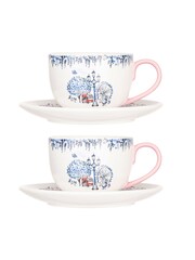 Cath Kidston Set of 2 Cream London Teacup & Saucers - Image 2 of 4