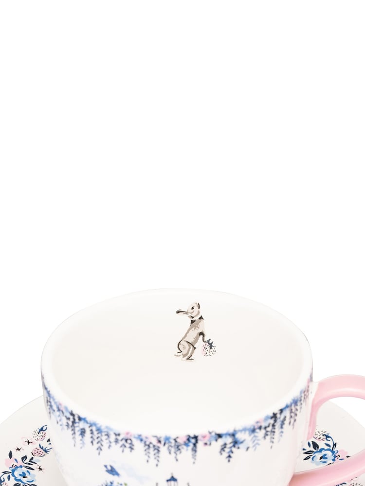Cath Kidston Set of 2 Cream London Teacup & Saucers - Image 4 of 4