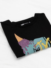 Vanilla Underground Black 100% Cotton MTV Cropped T-Shirt - Image 2 of 3