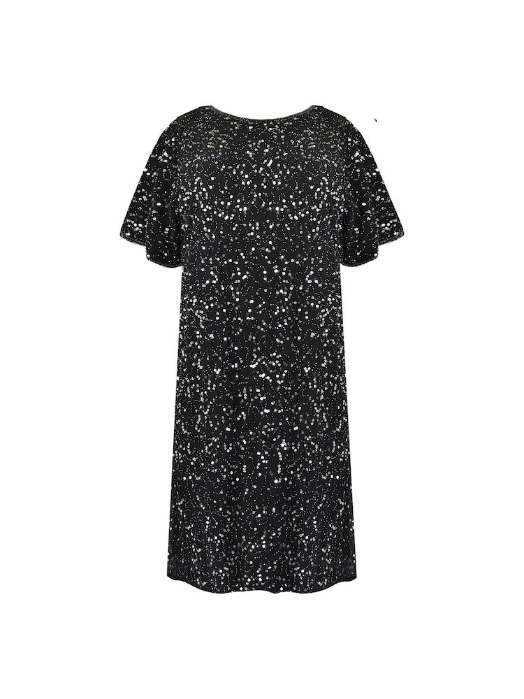 Live Unlimited Black Curve Embellished Cold Shoulder Dress - Image 5 of 5