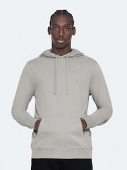 AllSaints Grey Brace Over The Head Hoodie - Image 1 of 8