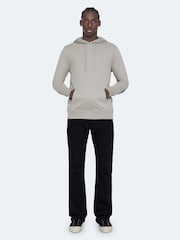 AllSaints Grey Brace Over The Head Hoodie - Image 3 of 8