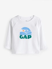 Gap White Long Sleeve Baby Rash Vest (6mths-5yrs) - Image 1 of 4