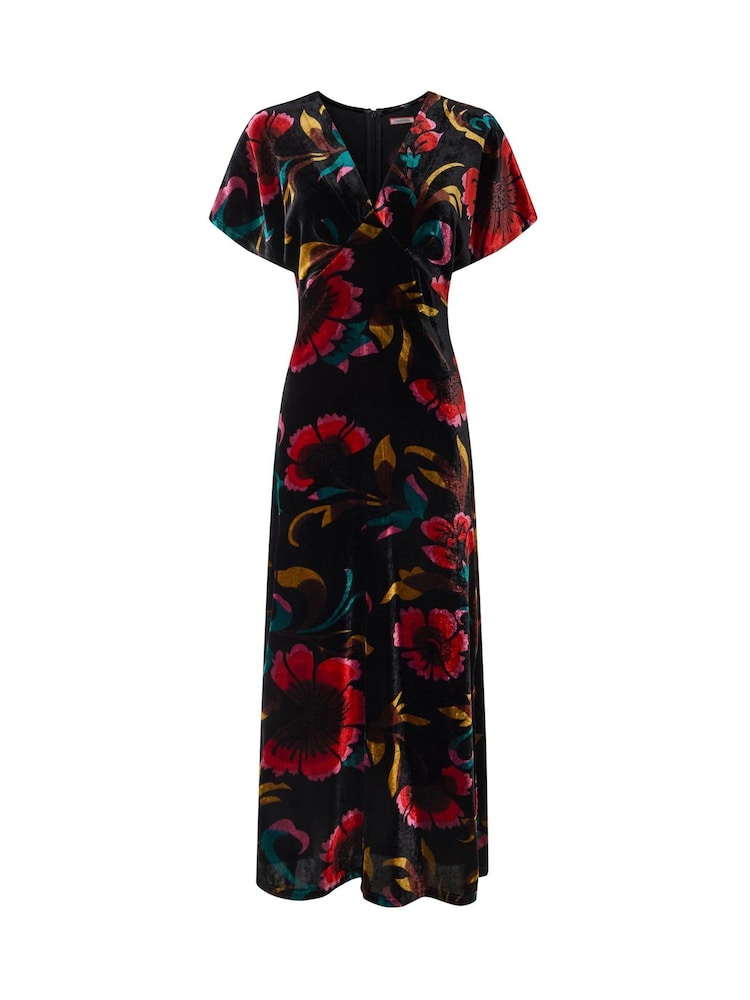Joe Browns Black Exquisite Florals V-Neck Velour Dress - Image 7 of 7 Joe Browns Black Exquisite Florals V-Neck Velour Dress - Image 7 of 7
