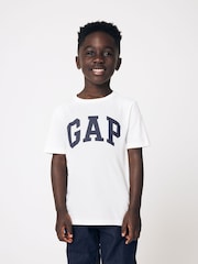 Gap White Logo Short Sleeve Crew Neck T-Shirt (Newborn-5yrs) - Image 1 of 7