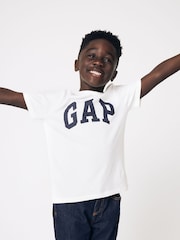 Gap White Logo Short Sleeve Crew Neck T-Shirt (Newborn-5yrs) - Image 3 of 7