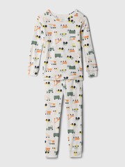 Gap White Organic Cotton Graphic Print Pyjama Set (12mths-5yrs) - Image 1 of 2