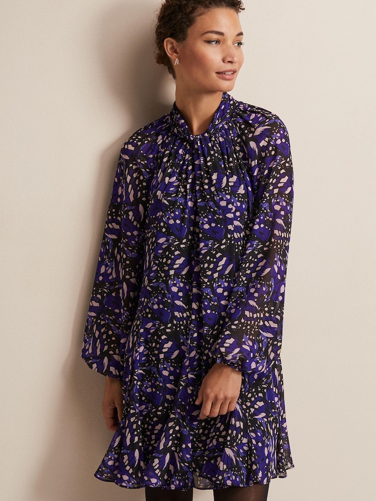 Phase Eight Black Aleka Abstract Swing Mini Dress - Image 1 of 6