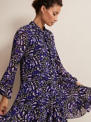 Phase Eight Black Aleka Abstract Swing Mini Dress - Image 5 of 6