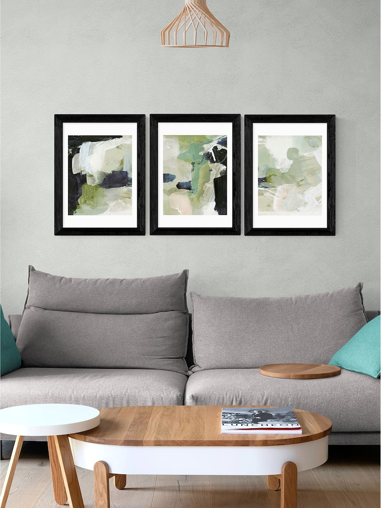 East End Prints Set of 3 Green Wall Prints Set by Dan Hobday - Image 1 of 2