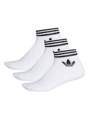 adidas Snow White Trefoil Ankle Socks 3 Pack - Image 1 of 1