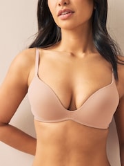 Black/Praline Nude Push Up Padded Non Wired Smoothing Bras 2 Pack A-E - Image 4 of 11