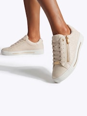 Carvela Cream Daniella Zip Weave Trainers - Image 1 of 5