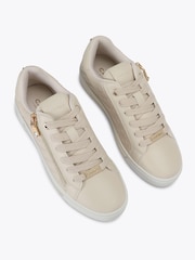 Carvela Cream Daniella Zip Weave Trainers - Image 3 of 5